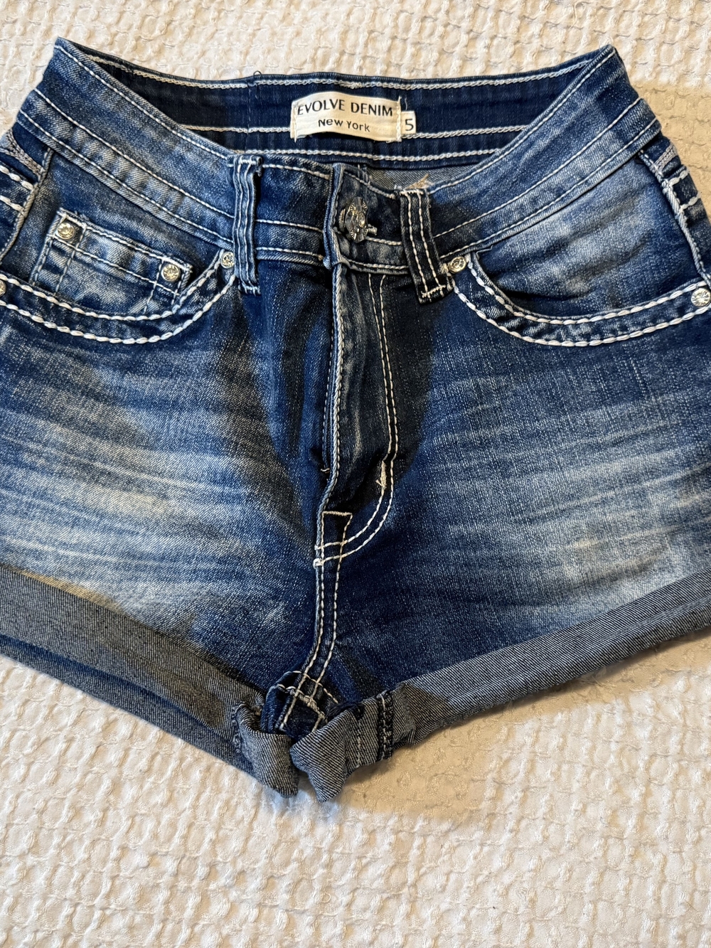 Women's Washed Blue Jean Shorts